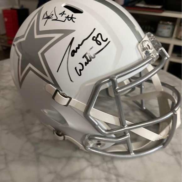 Dallas Cowboys Dak Prescott #4 & Jason Witten #82 Signed Full Size Helmet w COA - Picture 4 of 10